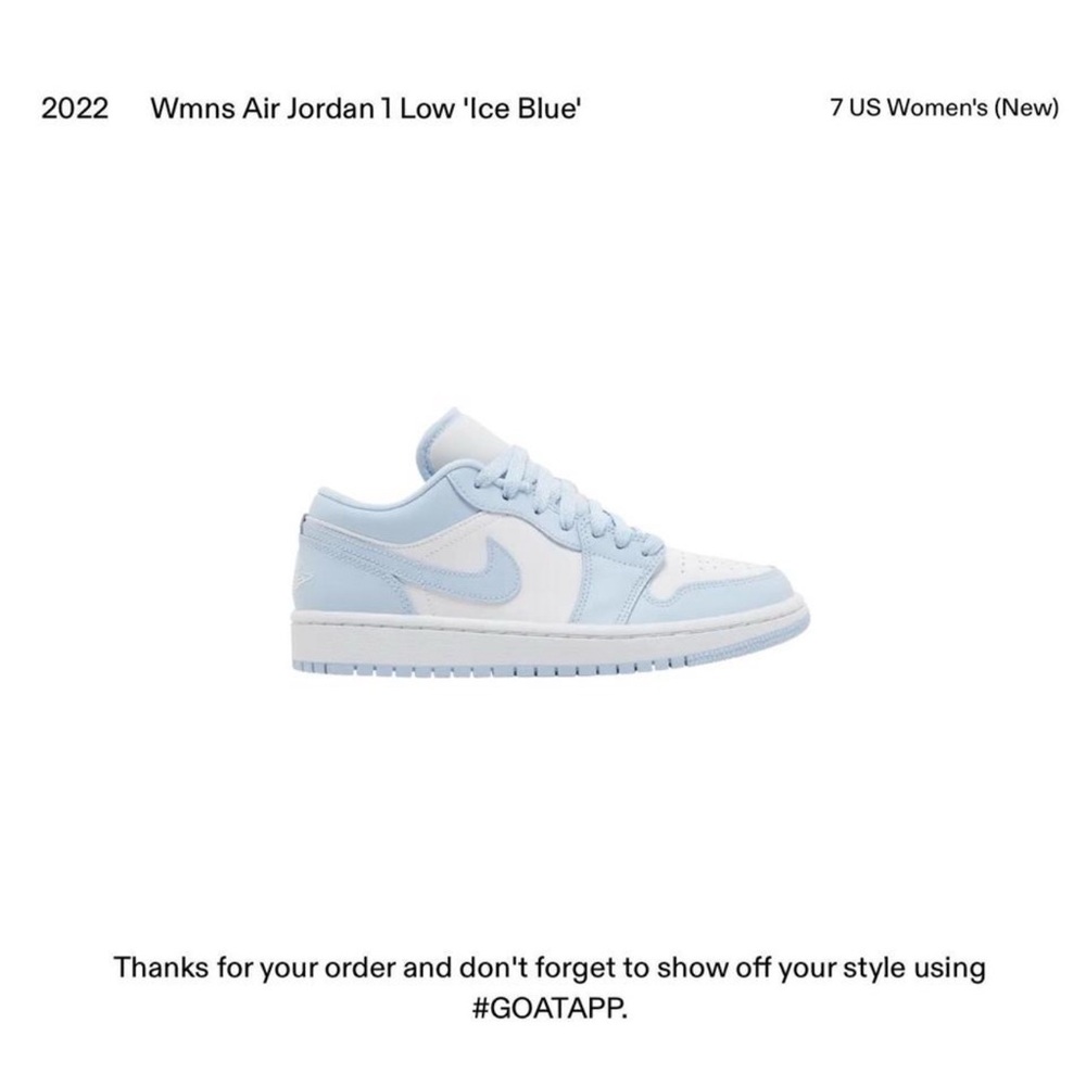 Nike Women's Air Jordan 1 Low Blue and White Sneakers
